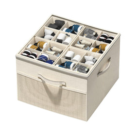 Aokeyee foldable shoe organizer saves closet space with vertical storage.