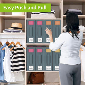Aokeyee four-pack bedding organizers designed to save closet space.