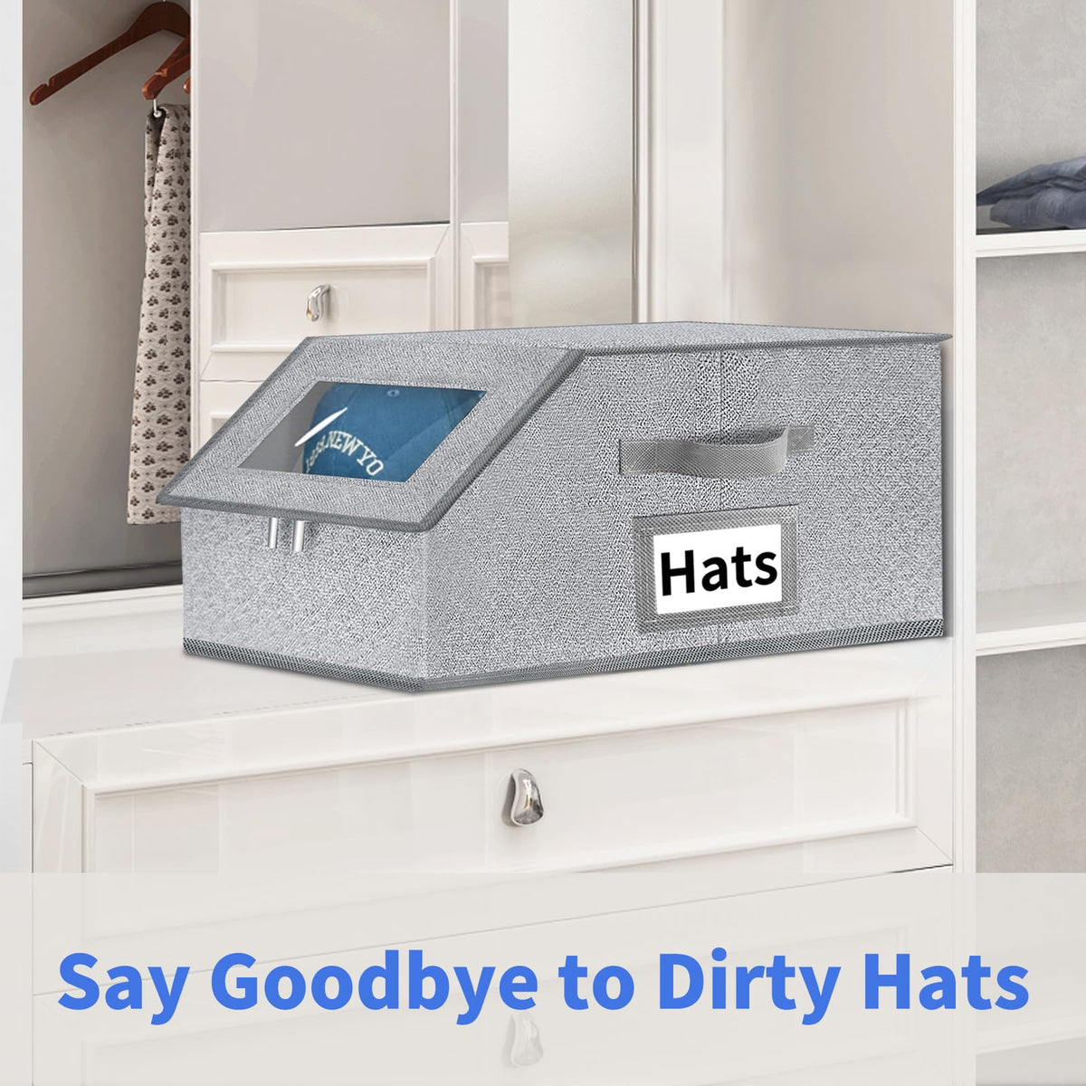 Aokeyee hat organizer with sturdy stack base improves closet stability