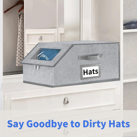 Aokeyee hat organizer with sturdy stack base improves closet stability