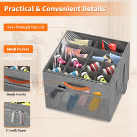 Holds up to 16 pairs of shoes in a compact grid