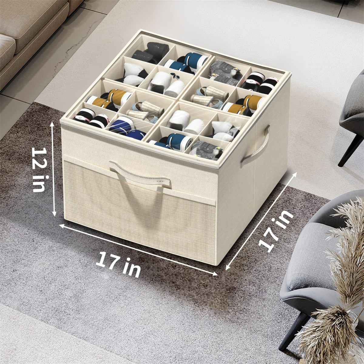 Aokeyee multi-use storage bin for shoes, clothes, or towels.