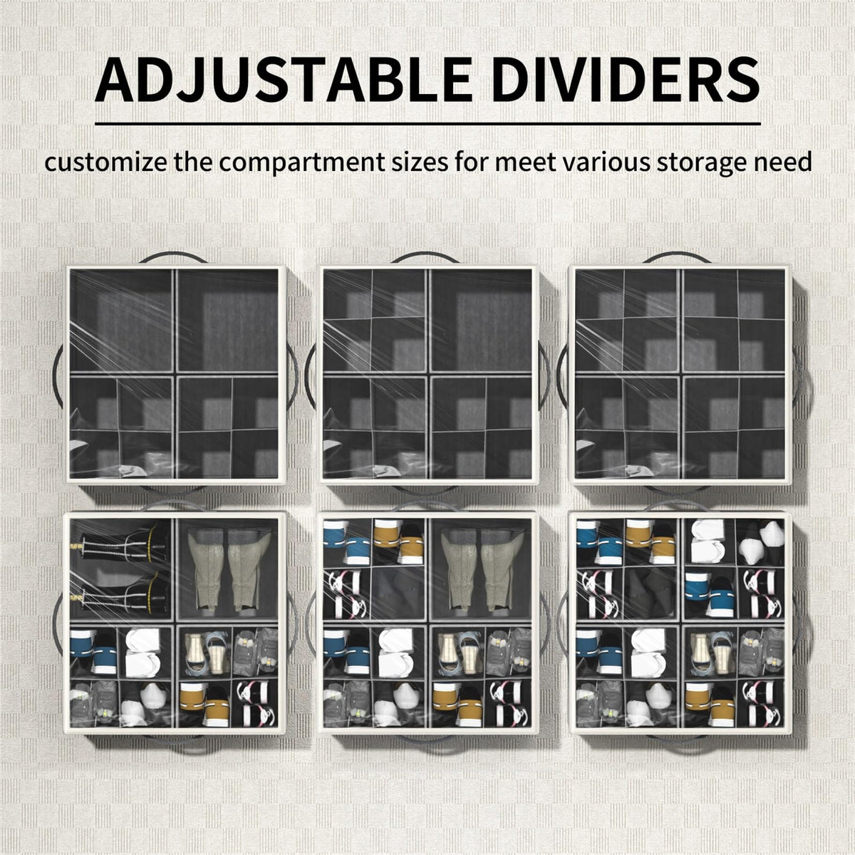 Aokeyee organizer with adjustable dividers keeps sandals and boots organized