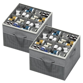 Aokeyee shoe organizer in closet 2-pack foldable for space saving.