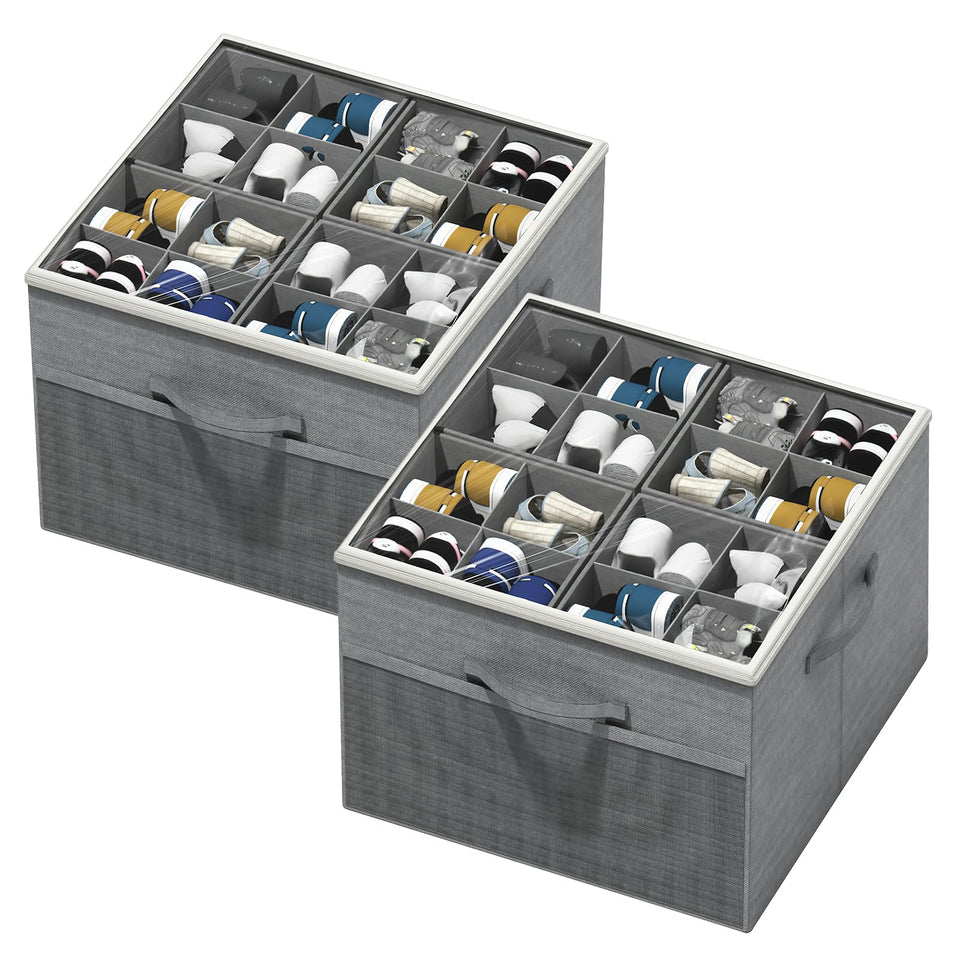 Aokeyee shoe organizer in closet 2-pack foldable for space saving.