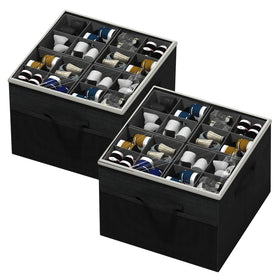Aokeyee shoe organizer in closet folds neatly for space-saving storage