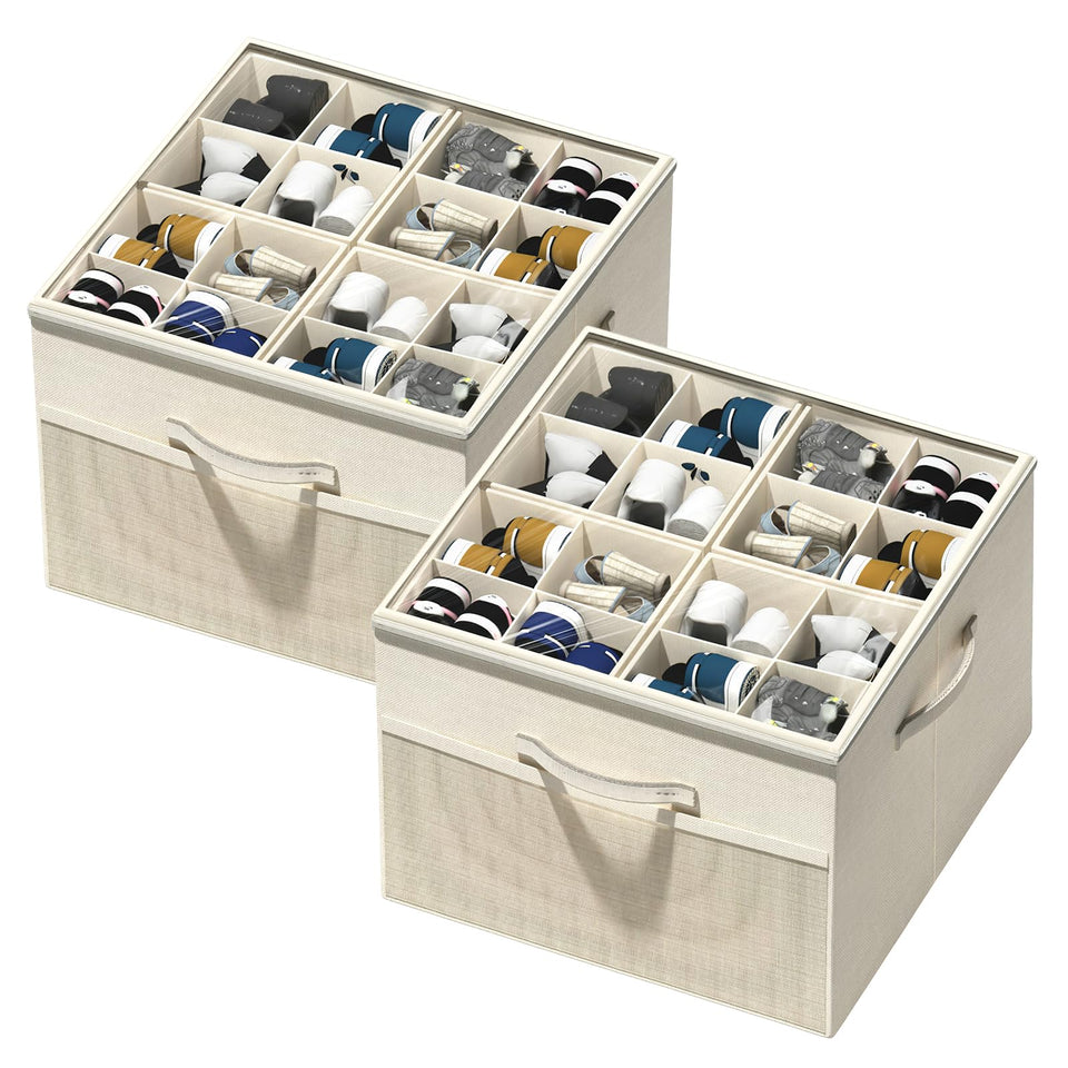 Aokeyee shoe organizer closet foldable box keeps boots tidy and saves space.