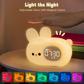 Aokpsrt Bunny Alarm Clock silicone body designed for safe, durable handling.