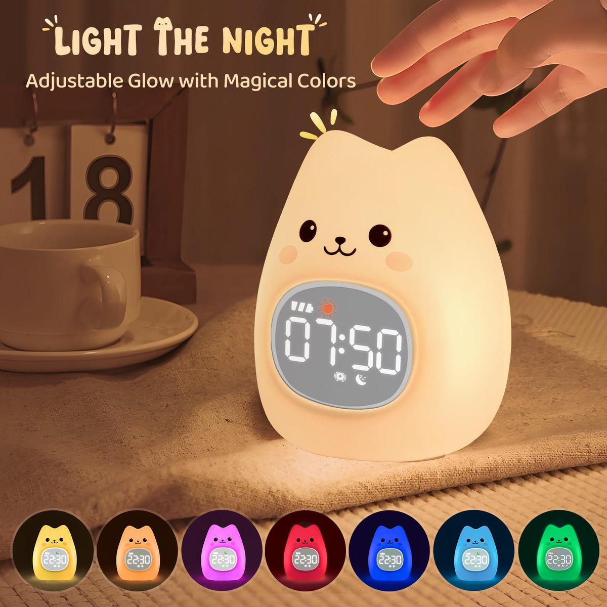 Aokpsrt Multi-Mode Night Light with brightness and color options for ambiance.