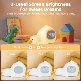Aokpsrt clock offers six soothing white noise options for calm nights.