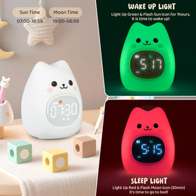 Aokpsrt Sleep Training Sunrise Mode displaying yellow light before wake time.