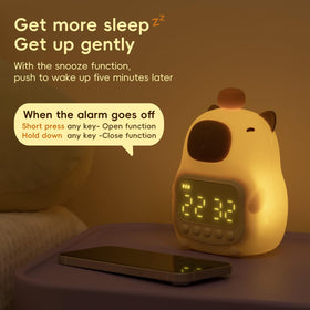 Aokpsrt USB recharge port keeps the clock powered on the go.