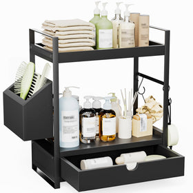 Aollewoiti 2-tier bathroom organizer with drawer for organized vanity essentials