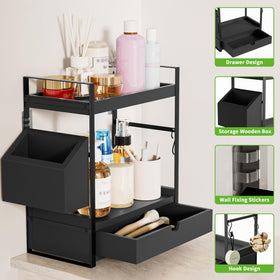 Aollewoiti bathroom shelf two-tier storage keeps shampoos within reach