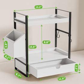 Aollewoiti drawer and side boxes open showing extra storage.