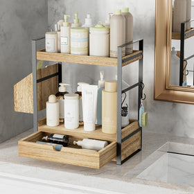 Aollewoiti easy-install bathroom shelf with screw holes.