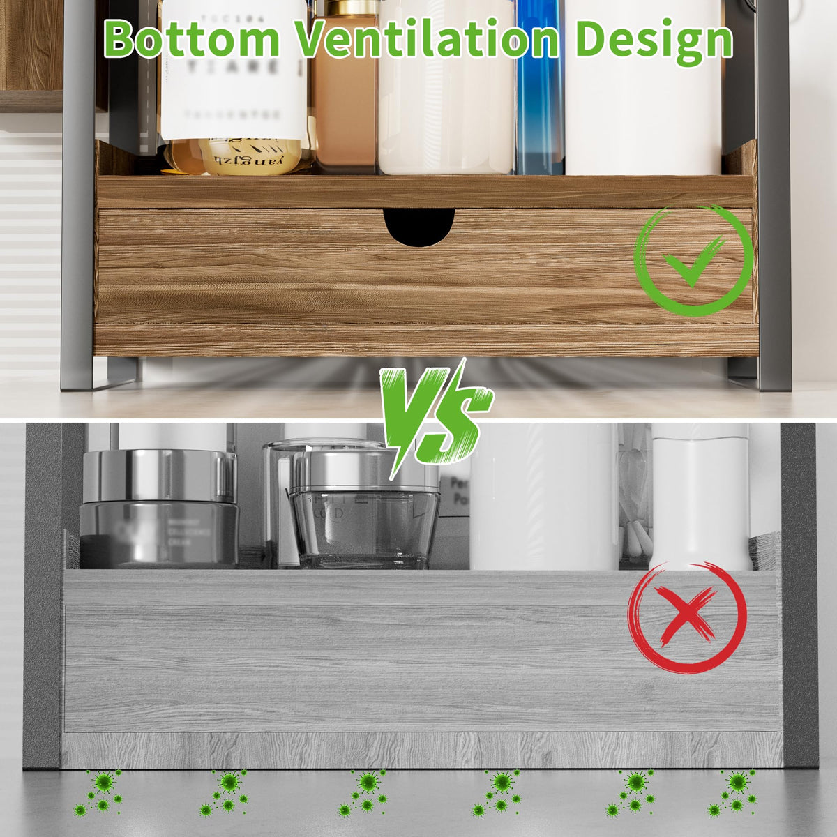 Aollewoiti easy-install organizer saves time during setup on any counter.