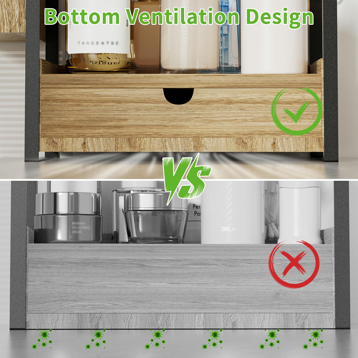 Aollewoiti multi-purpose storage shelf for bathroom or kitchen use.
