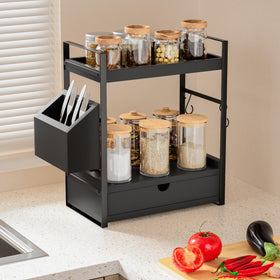 Aollewoiti slim wooden shelf blends with any bathroom decor