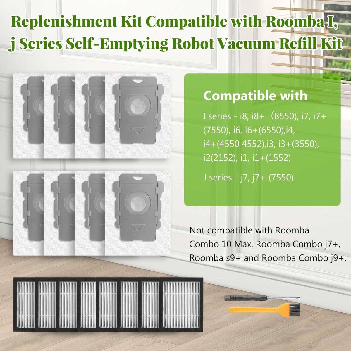 Aomiduo Roomba 8-pack filters capture fine dust and allergens