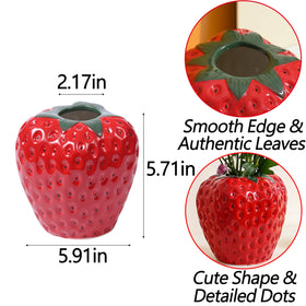 AOMOONOA strawberry vase pairs with mixed florals for versatile home styling