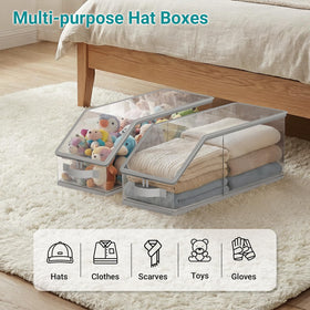AOODA display-ready hat organizer creates a stylish closet focal point