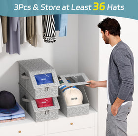 AOODA hat storage with cardboard base stack stays stable when stacked