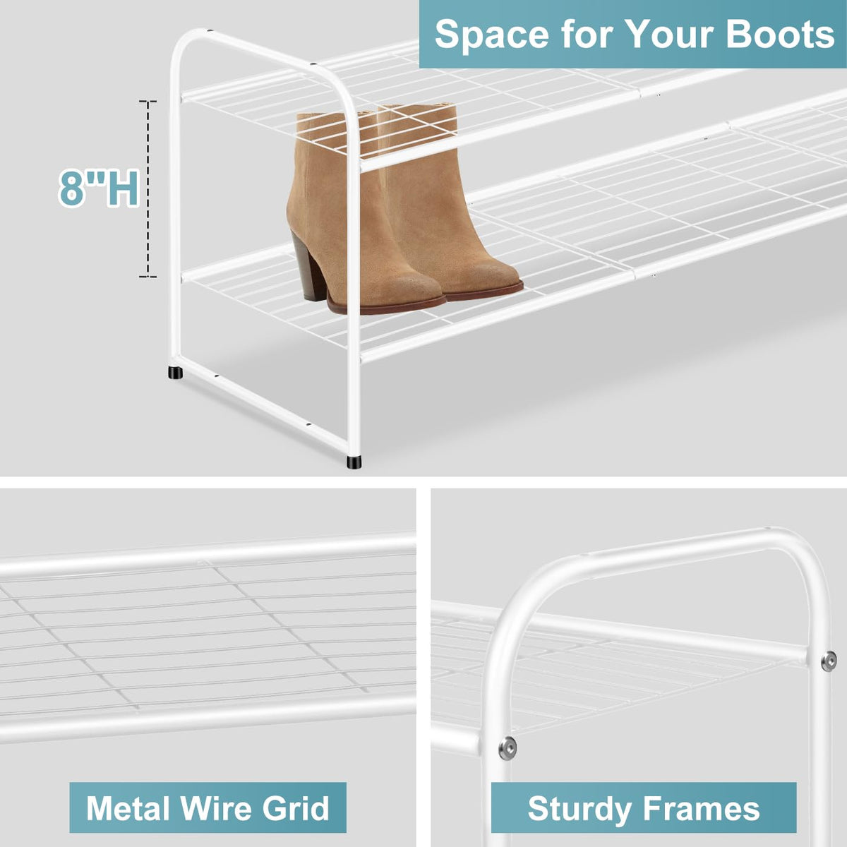 AOODA shoe rack with labeled parts for easy assembly.