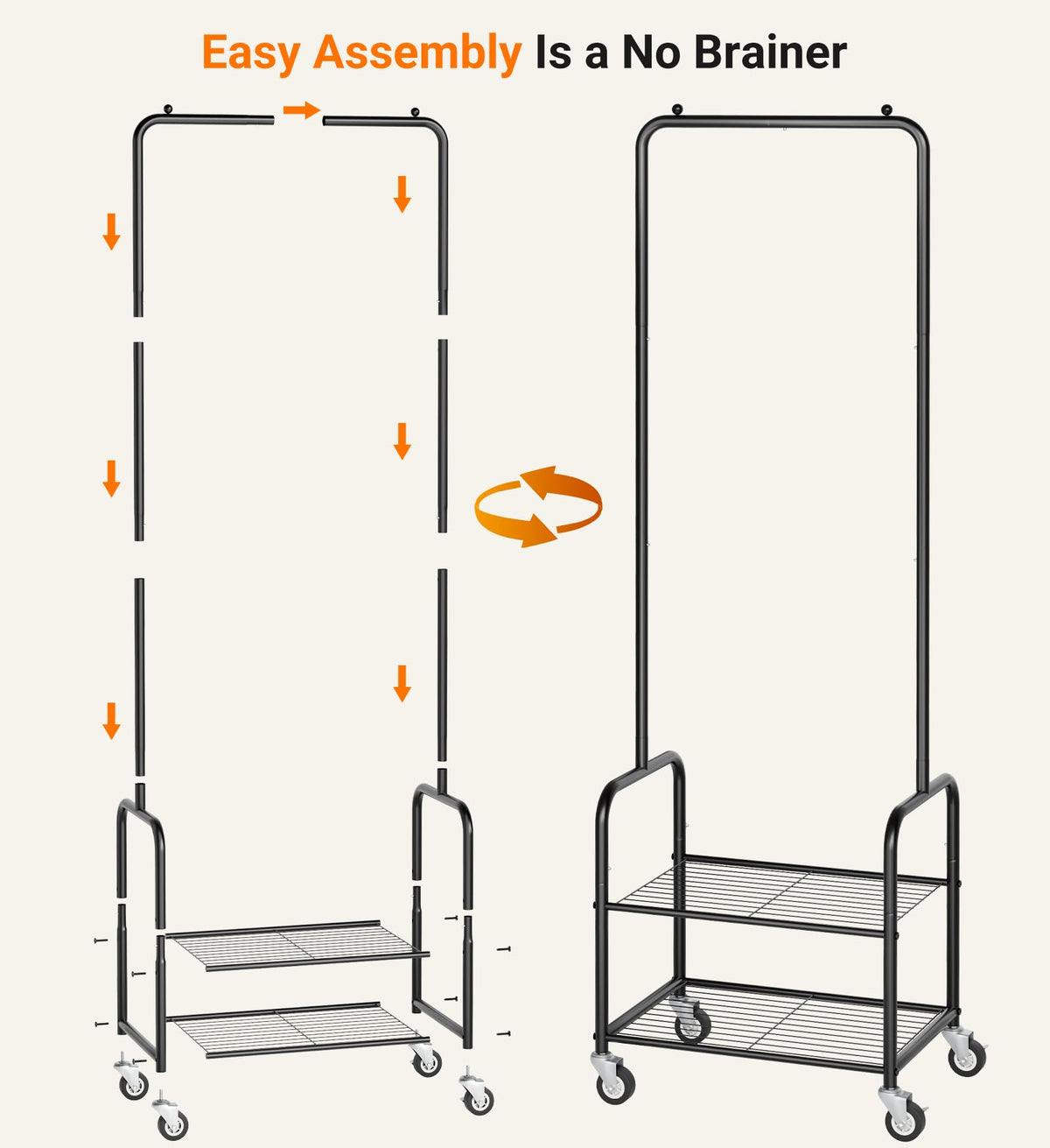 AOODA rack in a dorm room, versatile garment storage solution