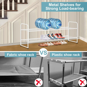 AOODA stackable shoe rack in assembly view showing modular height options.