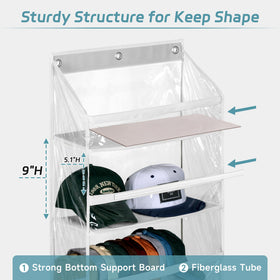 AOODA transparent PVC pouches allow quick hat selection while preserving shape.