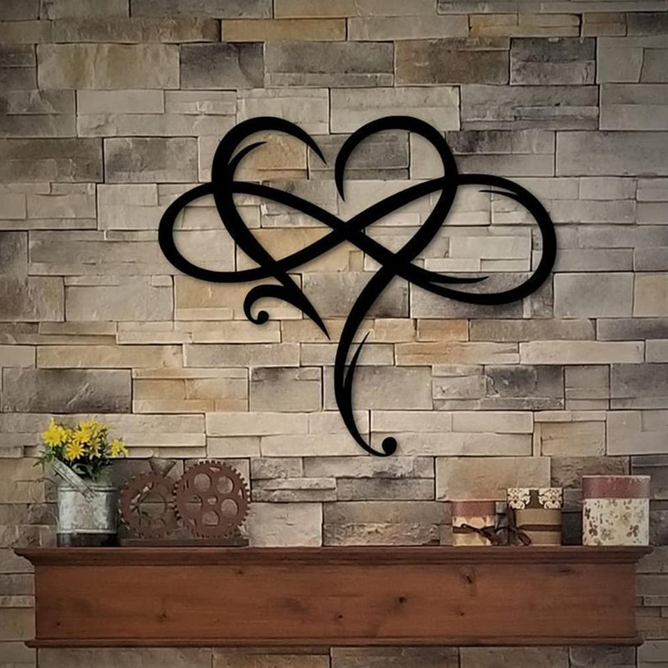 AOOLVY Infinity Heart wall decor in black adds a romantic focal point to living spaces