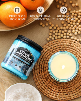 AOOVOO apple-scent candle adding crisp freshness to a bedroom.