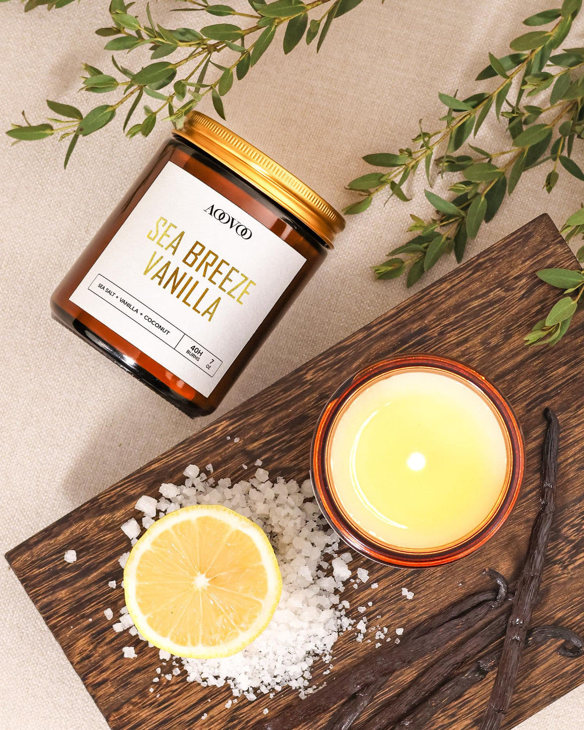 AOOVOO Eucalyptus candle jar for fresh mood and revitalized spaces