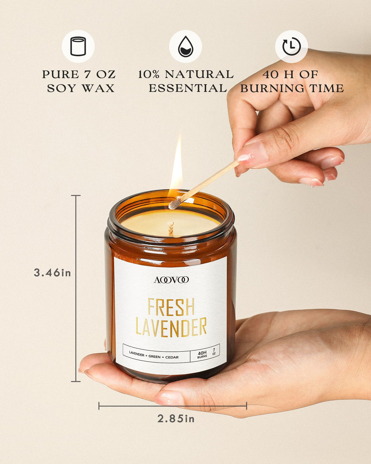 AOOVOO Sea Breeze Vanilla candle jar for warm, inviting ambiance