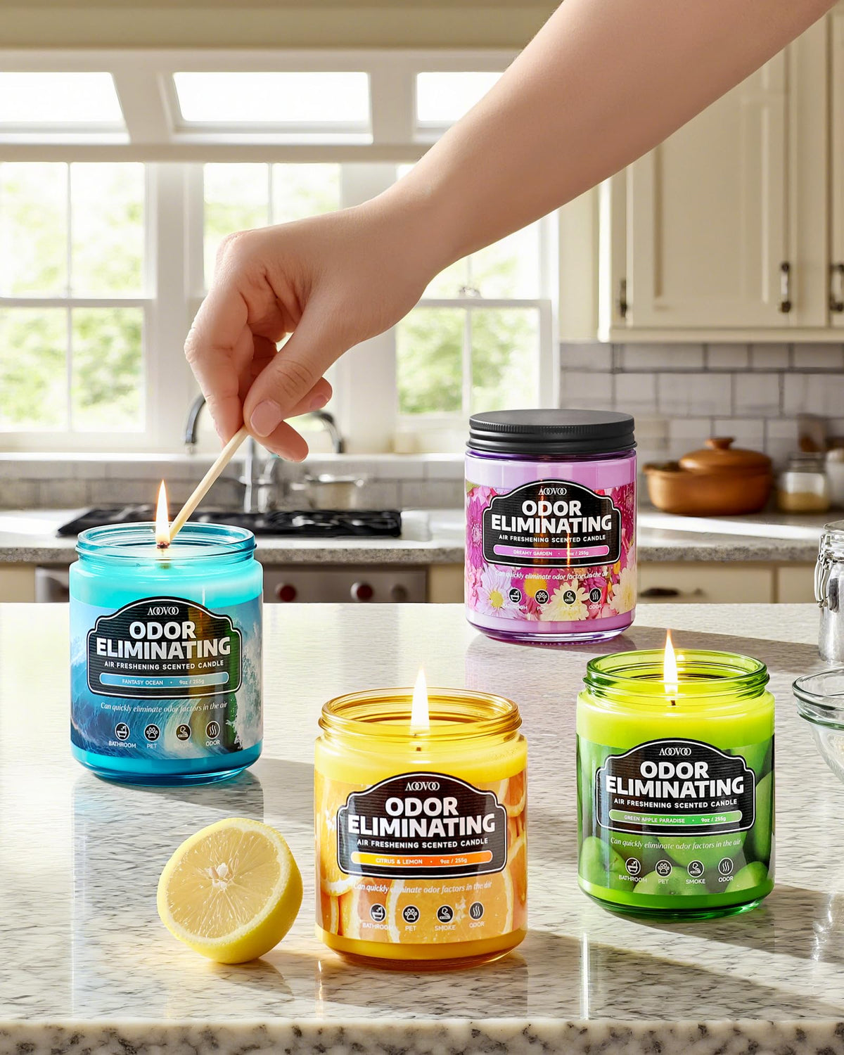 AOOVOO dreamy garden-candle filling a cozy living space with florals.