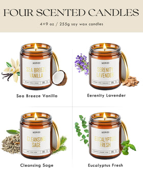 AOOVOO Eucalyptus Fresh candle jar offers a refreshing scent for focus