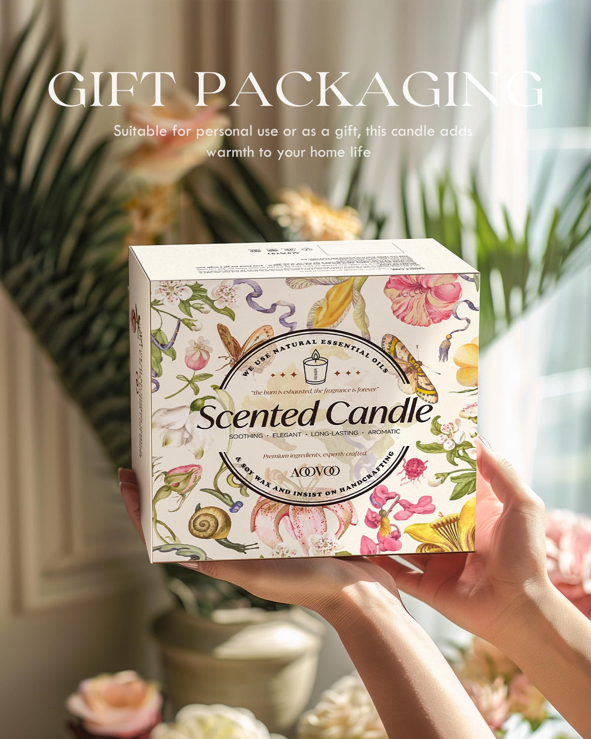 AOOVOO Gift-ready packaging showcases luxury candles without extra wrapping