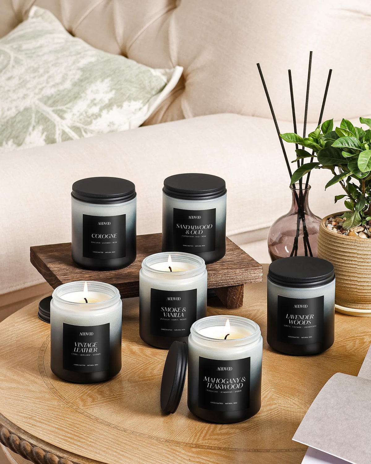 AOOVOO leather candle evokes rugged sophistication for man-cave vibes