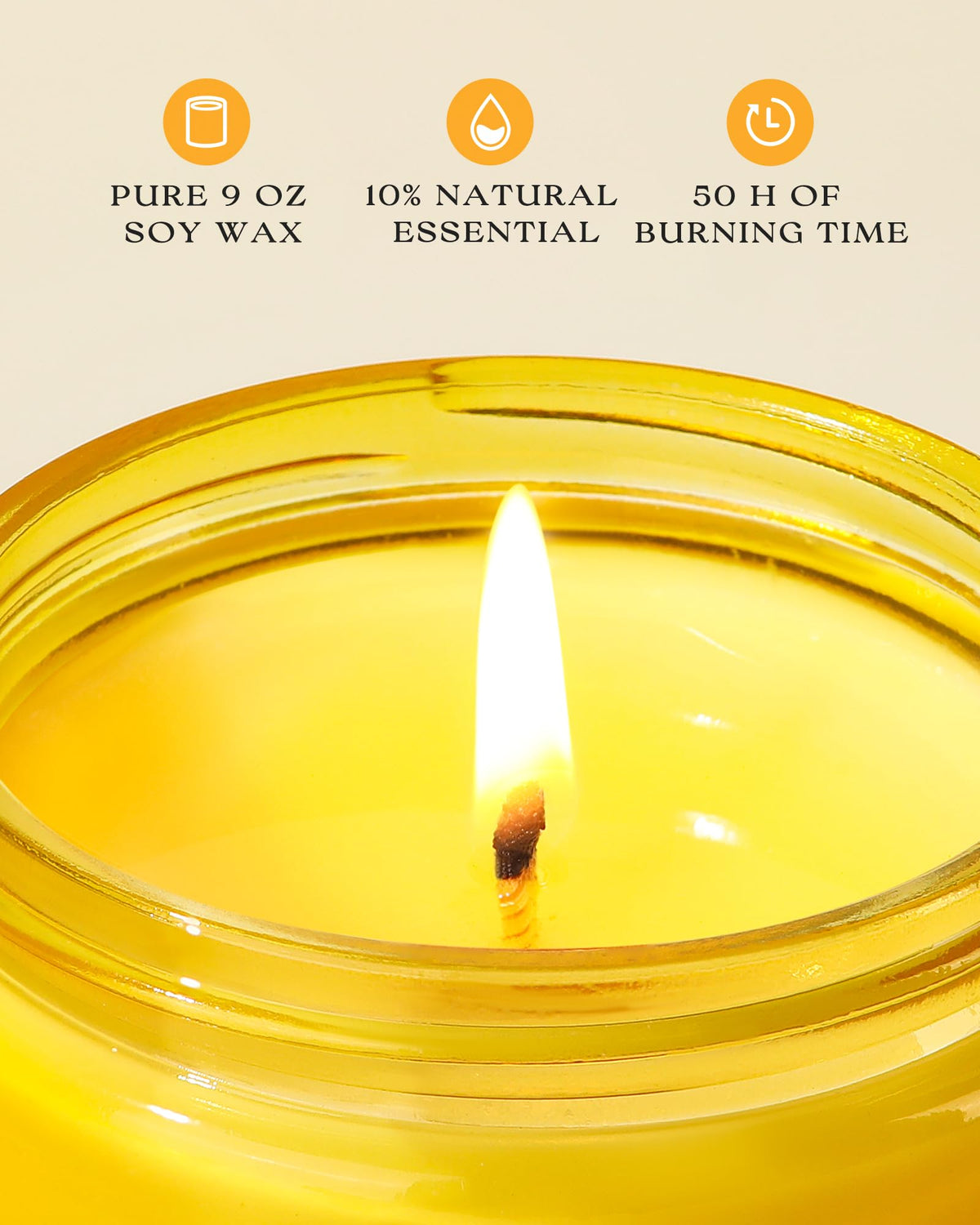 AOOVOO Pure Soy Wax candle for clean burns and longer lasting scent.