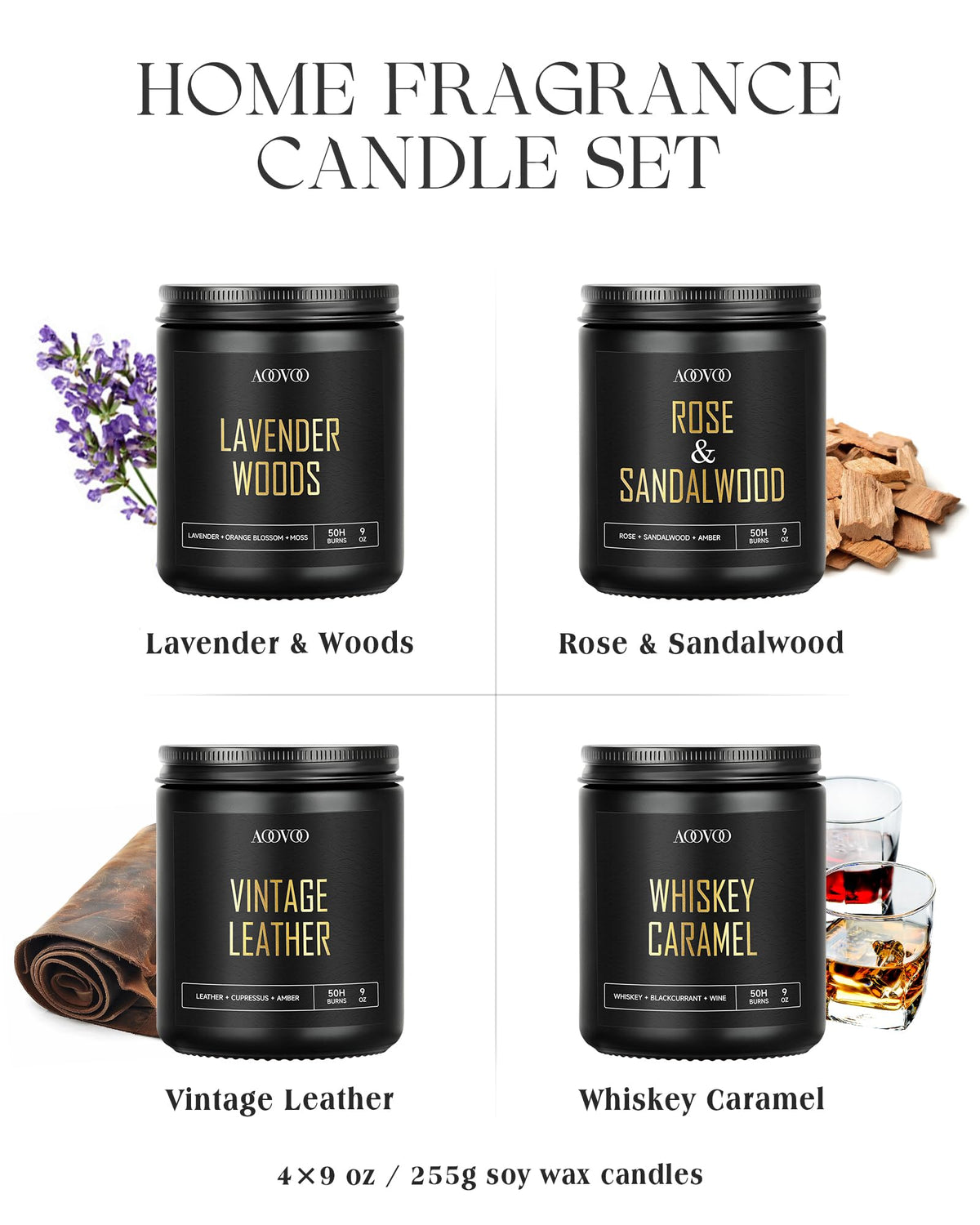 AOOVOO leather jar candle adds masculine sophistication to any room.