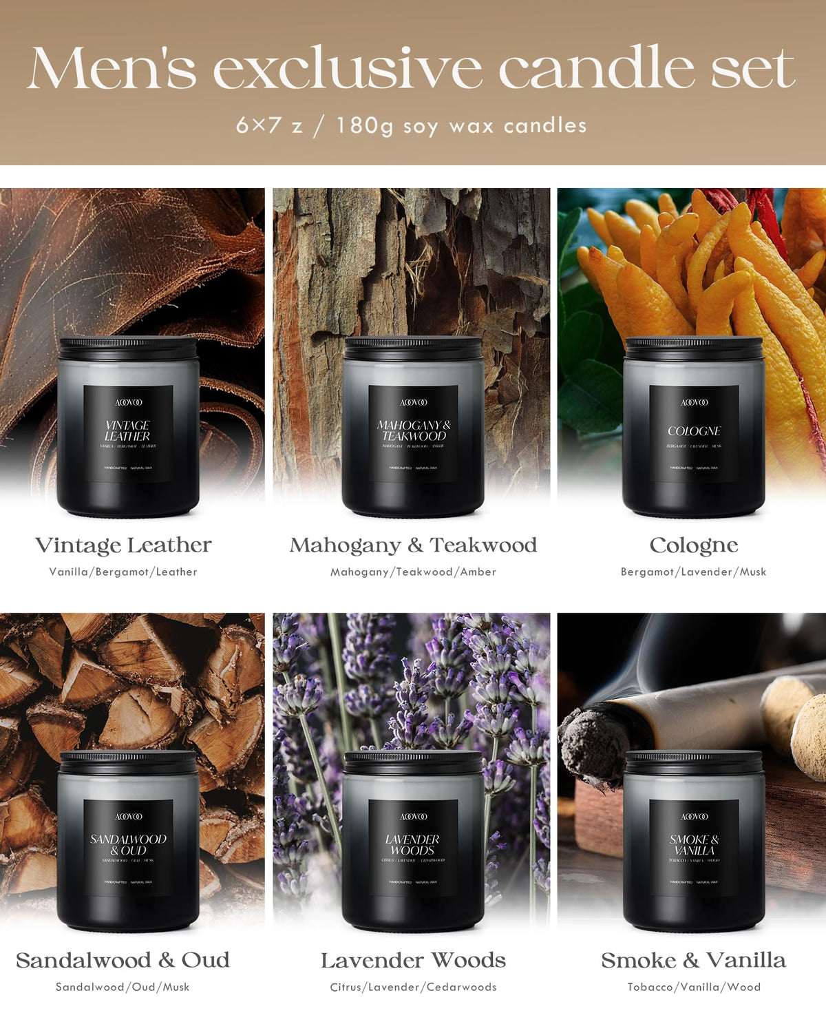 AOOVOO smoke vanilla candle adds smoky sweetness for cozy evenings