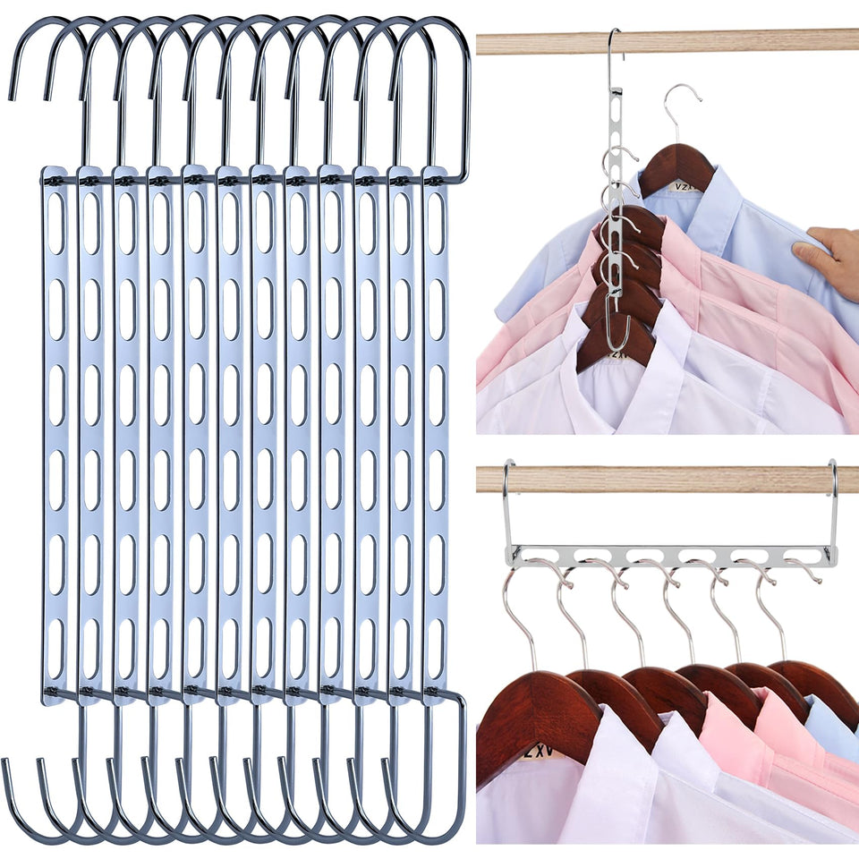AORAKI Hangers Space Saving 12-Pack saving closet space while supporting heavy garments
