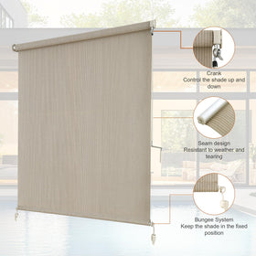 AOSKY roller shade close up highlighting sturdy frame for lasting protection
