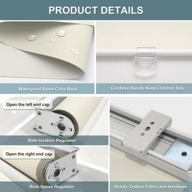 AOSKY easy-installation roller blind Ivory with included hardware.