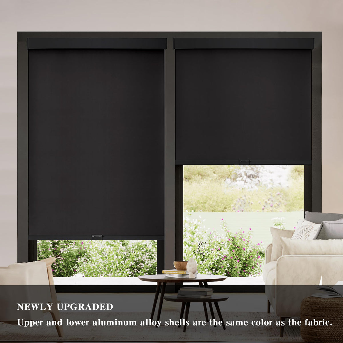 AOSKY free-stop system close-up demonstrates safe, cord-free height adjustment for windows.