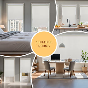 AOSKY room-darkening shade Ivory creates a private, cozy space.