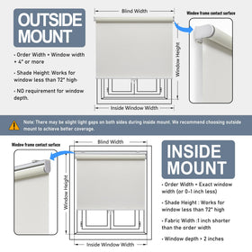 AOSKY spring mechanism roller shade Ivory provides smooth light control.