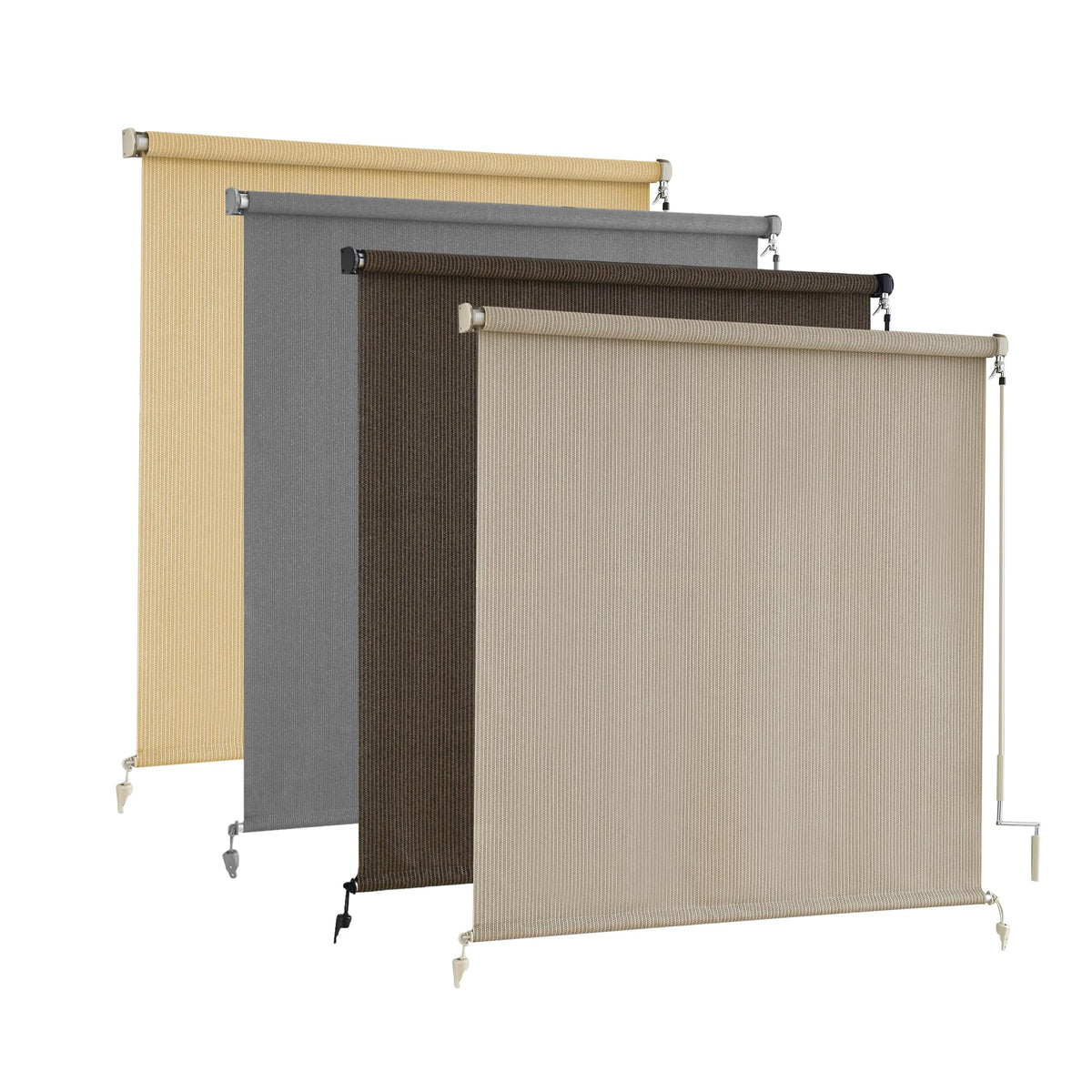 AOSKY sun shades on outdoor patio show cordless operation for safe shade control