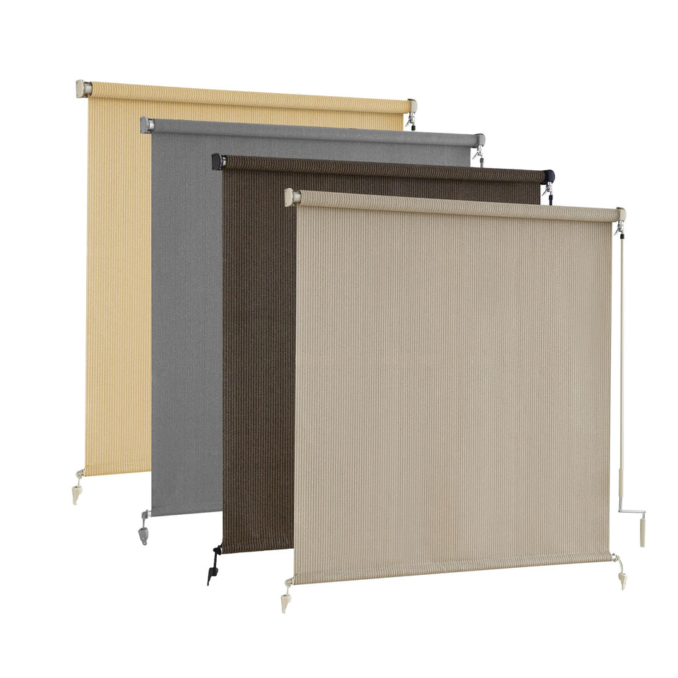AOSKY sun shades on outdoor patio show cordless operation for safe shade control